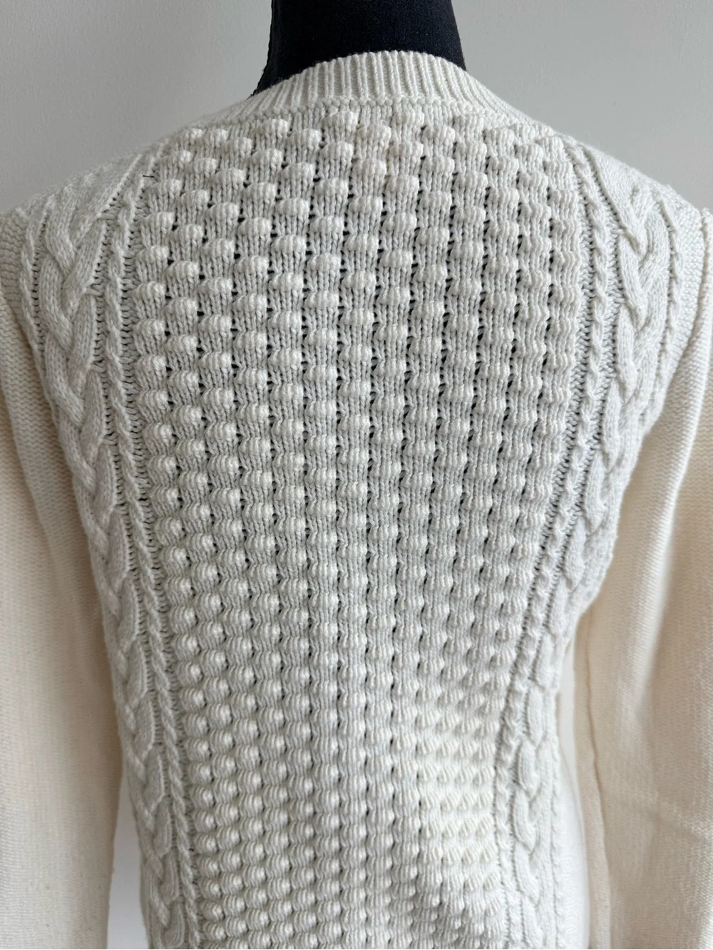 J. Crew Chunky Cable Knit Crewneck Sweater Pullover - Cream Ivory